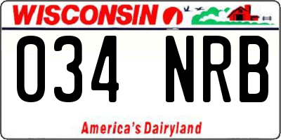 WI license plate 034NRB