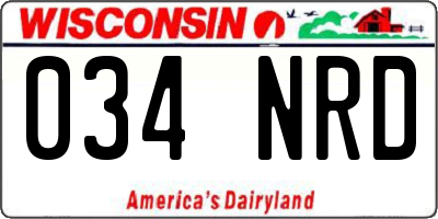 WI license plate 034NRD