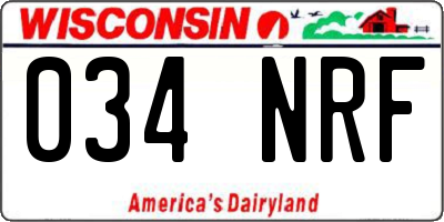 WI license plate 034NRF
