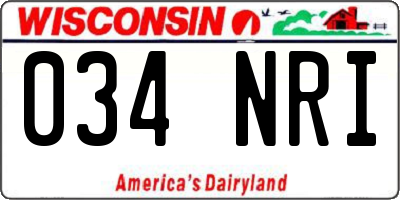 WI license plate 034NRI