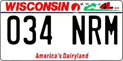 WI license plate 034NRM