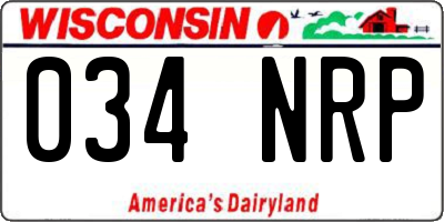 WI license plate 034NRP