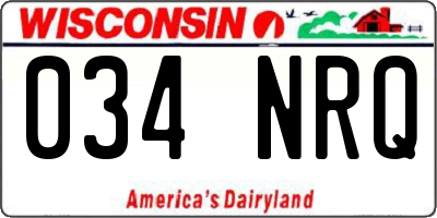 WI license plate 034NRQ