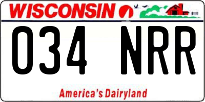 WI license plate 034NRR
