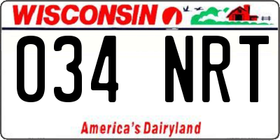 WI license plate 034NRT