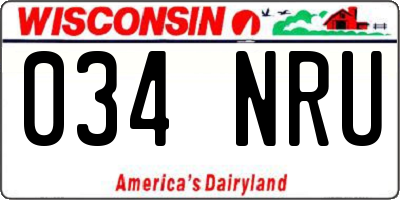 WI license plate 034NRU