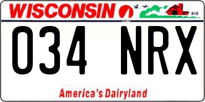 WI license plate 034NRX