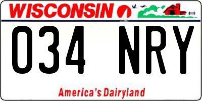 WI license plate 034NRY