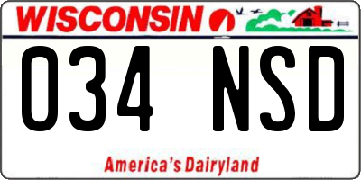WI license plate 034NSD