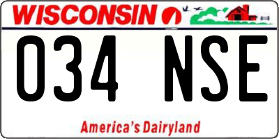 WI license plate 034NSE