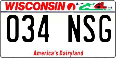 WI license plate 034NSG