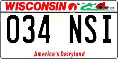 WI license plate 034NSI