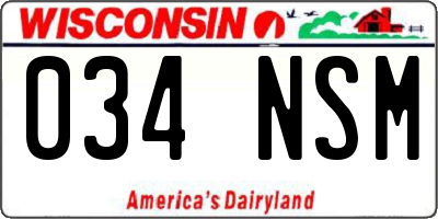 WI license plate 034NSM