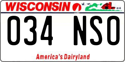 WI license plate 034NSO