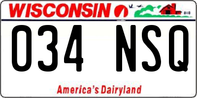 WI license plate 034NSQ