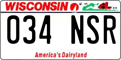 WI license plate 034NSR
