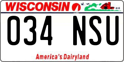 WI license plate 034NSU
