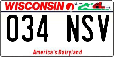 WI license plate 034NSV