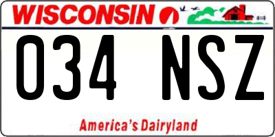 WI license plate 034NSZ
