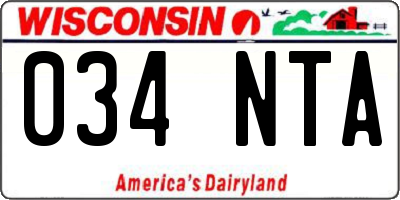 WI license plate 034NTA