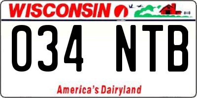 WI license plate 034NTB