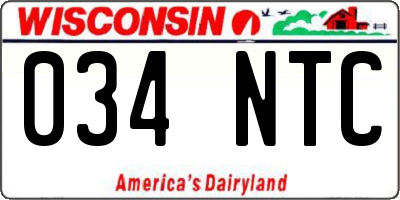 WI license plate 034NTC