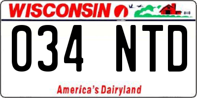 WI license plate 034NTD