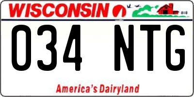 WI license plate 034NTG