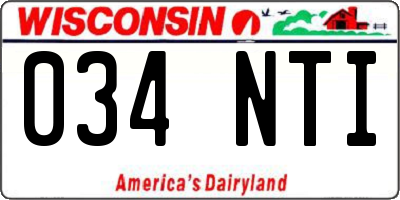 WI license plate 034NTI