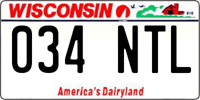 WI license plate 034NTL