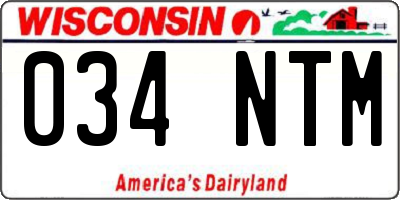 WI license plate 034NTM