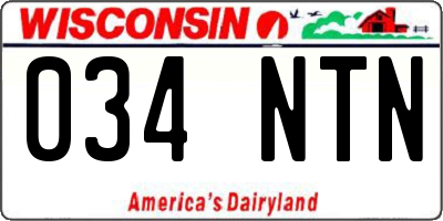 WI license plate 034NTN