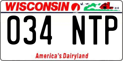 WI license plate 034NTP