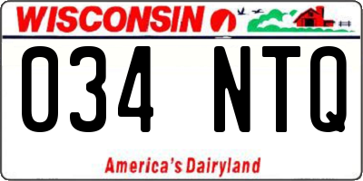 WI license plate 034NTQ