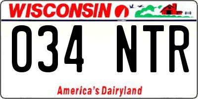 WI license plate 034NTR