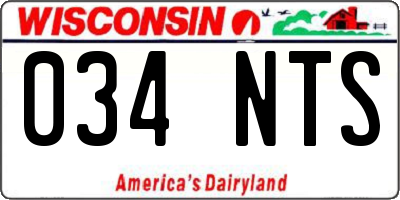 WI license plate 034NTS