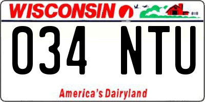 WI license plate 034NTU