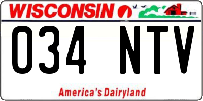 WI license plate 034NTV