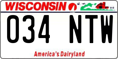 WI license plate 034NTW