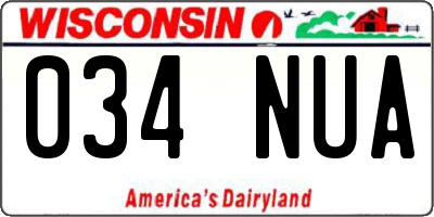 WI license plate 034NUA