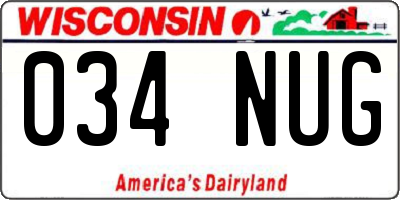 WI license plate 034NUG