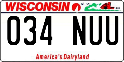 WI license plate 034NUU