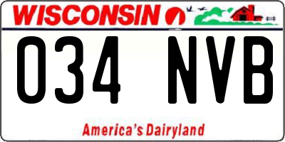 WI license plate 034NVB