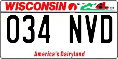 WI license plate 034NVD