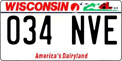 WI license plate 034NVE