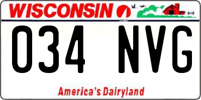 WI license plate 034NVG