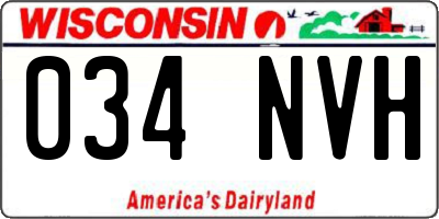 WI license plate 034NVH