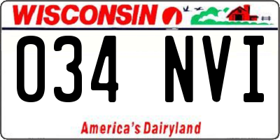 WI license plate 034NVI
