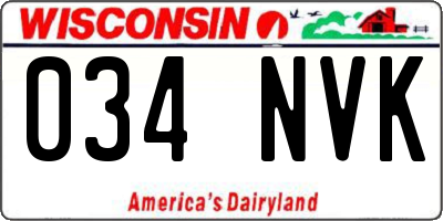 WI license plate 034NVK