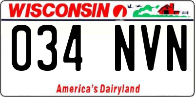 WI license plate 034NVN